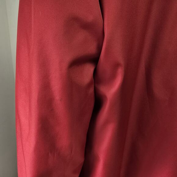 Dennis Basso Faux Fur Coat Size L Reversible Red Maroon Pockets Soft - Picture 12 of 14